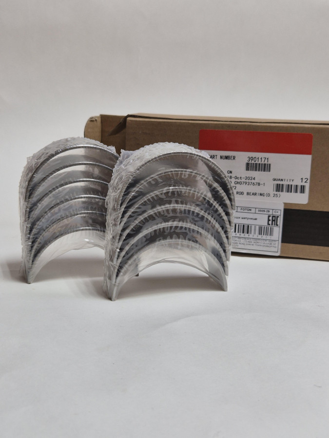 Вкладыши шатунные 0.25 6BT,верхние ISBe,ISDe,ISF3.8 (12шт.компл) C+